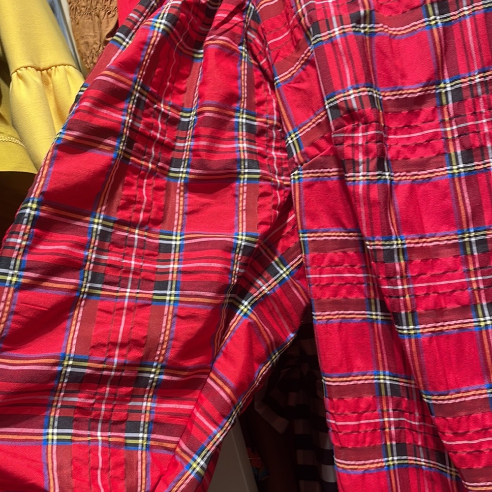 J Crew In Good Tidings plaid dress with puff sleeves. So cute. - Picture 2 of 4